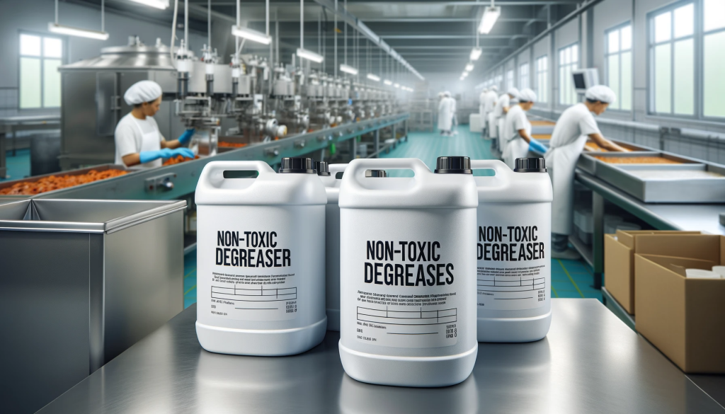 Non-toxic degreasers for food processing plants